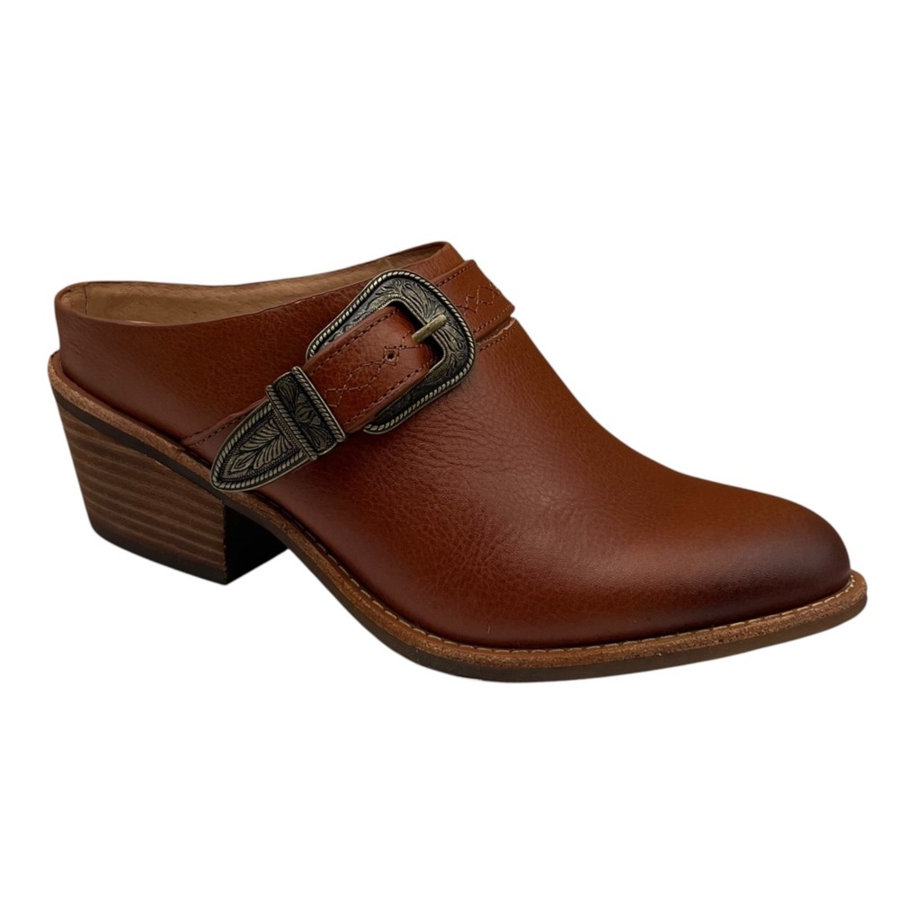 Sofft Women's Adara Leather Mules Size 7.5 Brown Arch Support Western-inspired